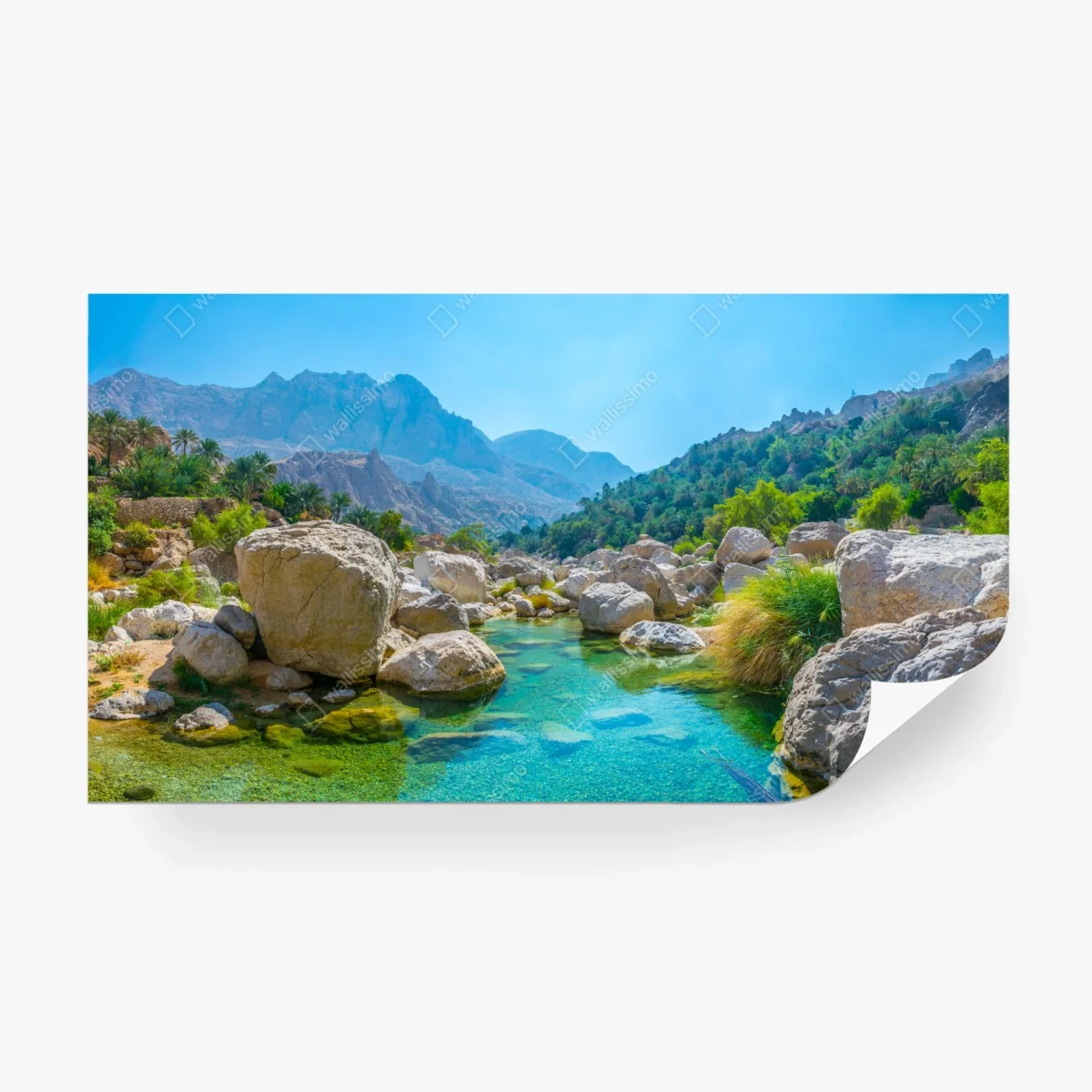 Wall mural turquoise mountain oasis • Wallissimo®