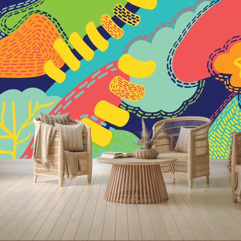 Wall mural vibrant abstract pattern art