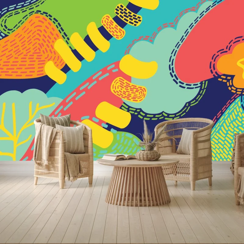 Wall mural vibrant abstract pattern art