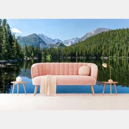 Wall mural mountain lake reflection • Wallissimo®