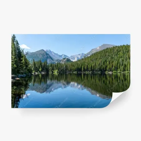 Wall mural mountain lake reflection • Wallissimo®