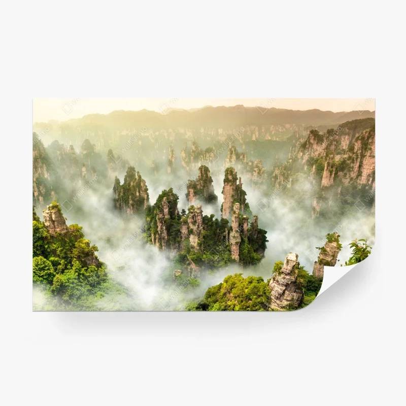 Wall mural misty pillars of Zhangjiajie