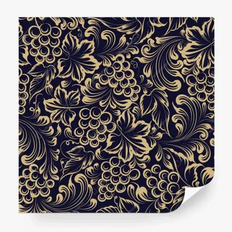 Wall mural elegant baroque grape pattern in gold • Wallissimo®