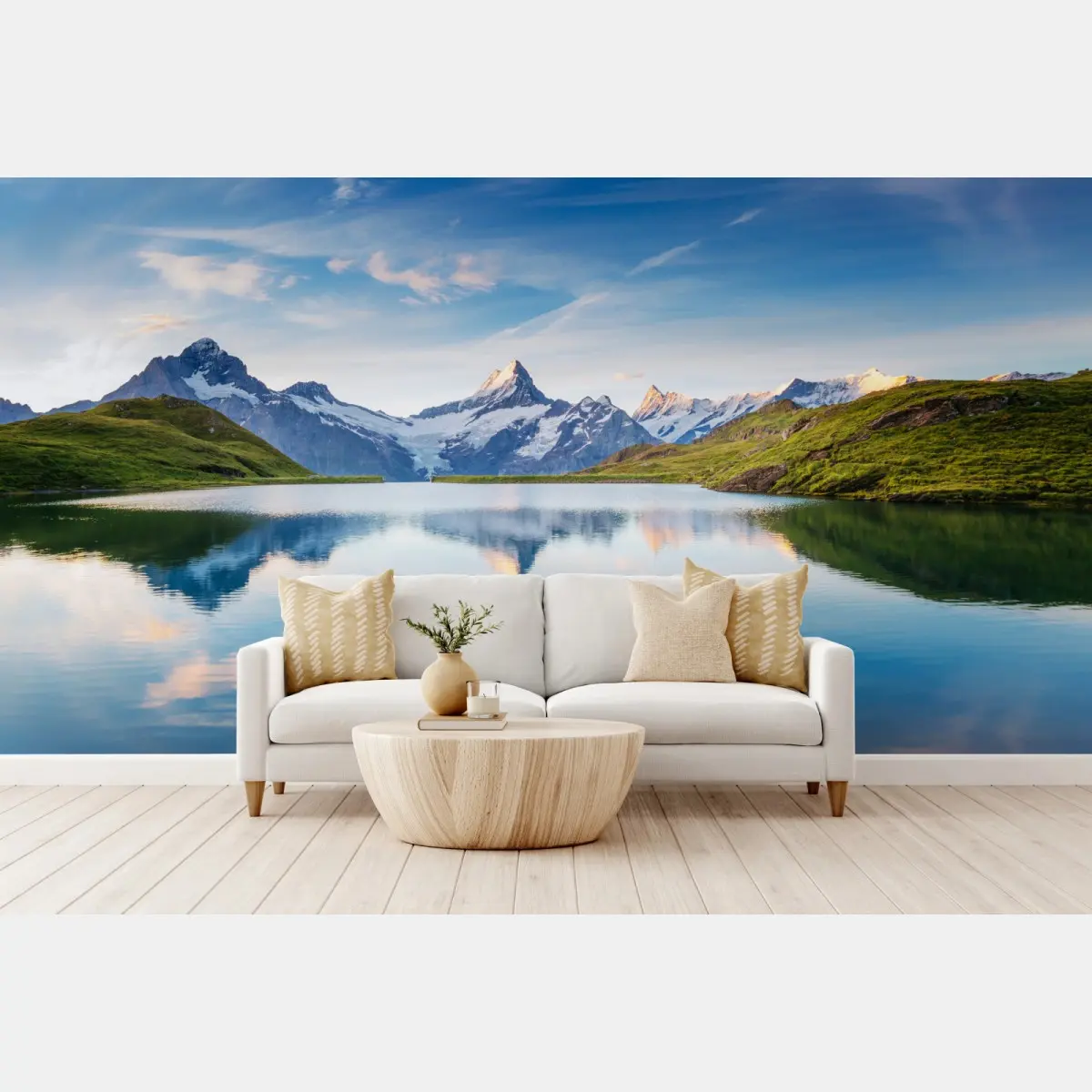 Wall mural majestic Alps reflection at Bachalpsee • Wallissimo®