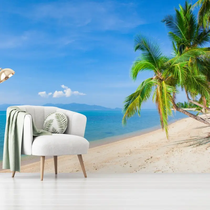 Wall mural tropical palm beach paradise