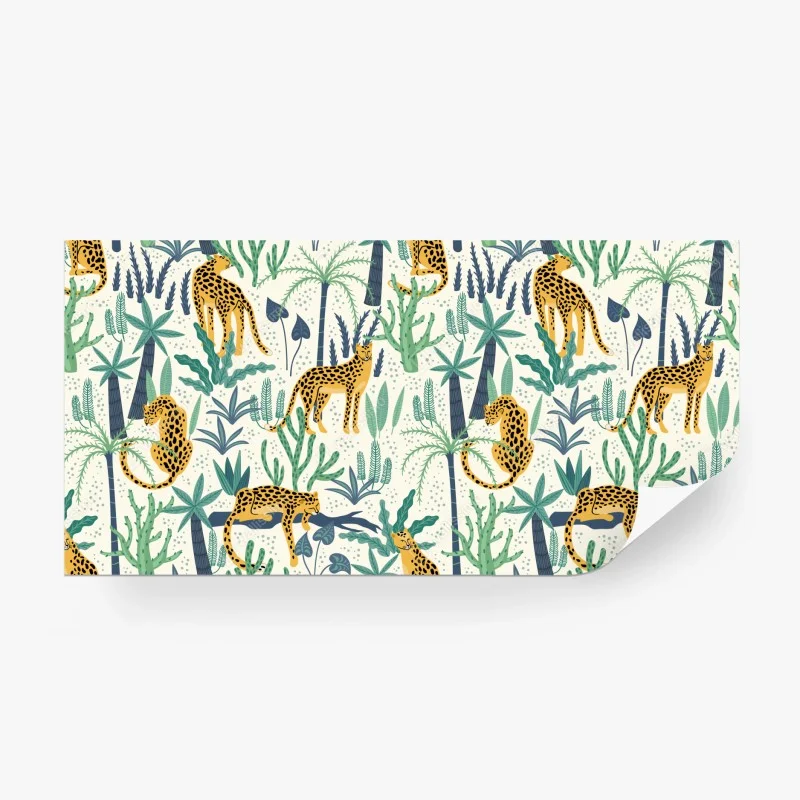 Wall mural tropical leopard jungle pattern