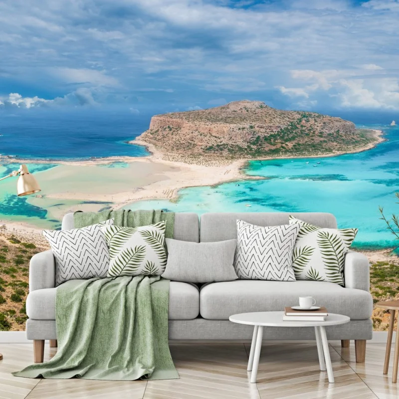Wall mural Balos Lagoon, Crete panoramic beach view