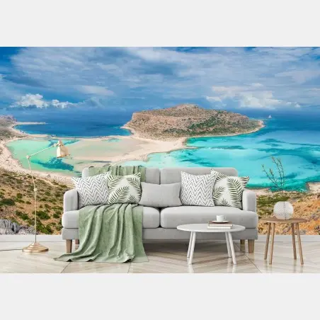 Wall mural Balos Lagoon, Crete panoramic beach view • Wallissimo®