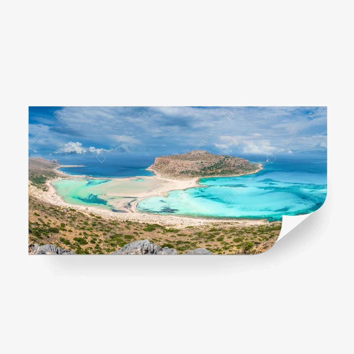 Wall mural Balos Lagoon, Crete panoramic beach view • Wallissimo® Wall mural Balos Lagoon, Crete panoramic beach view • Wallissimo®