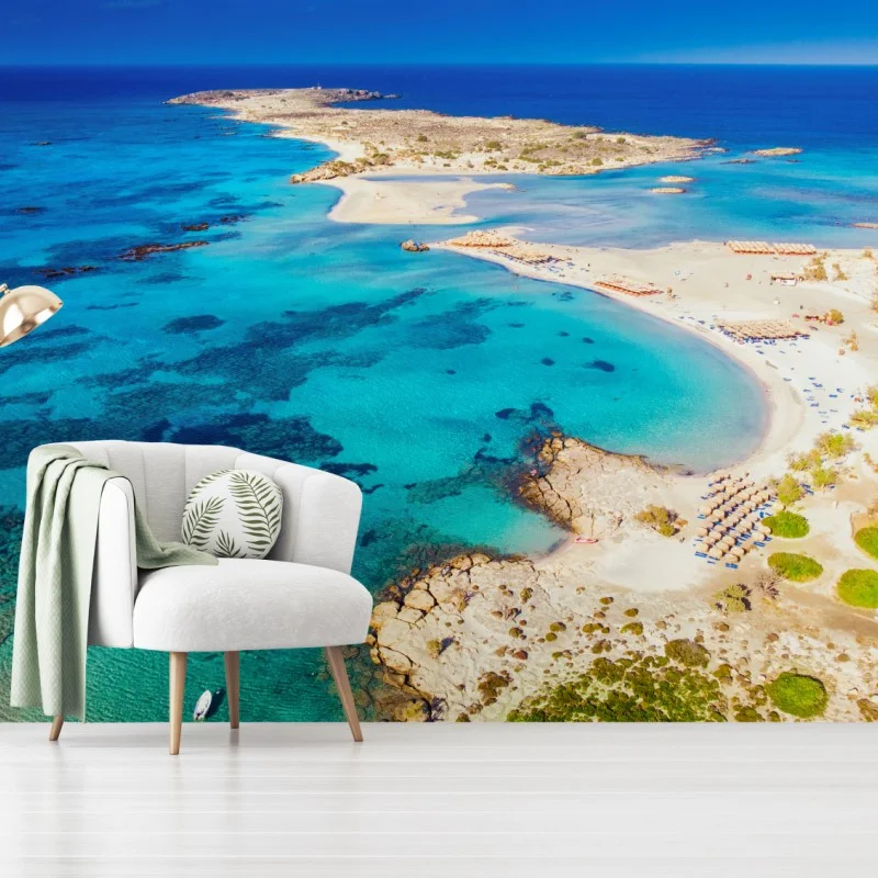 Wall mural Elafonissi beach, Crete turquoise lagoon