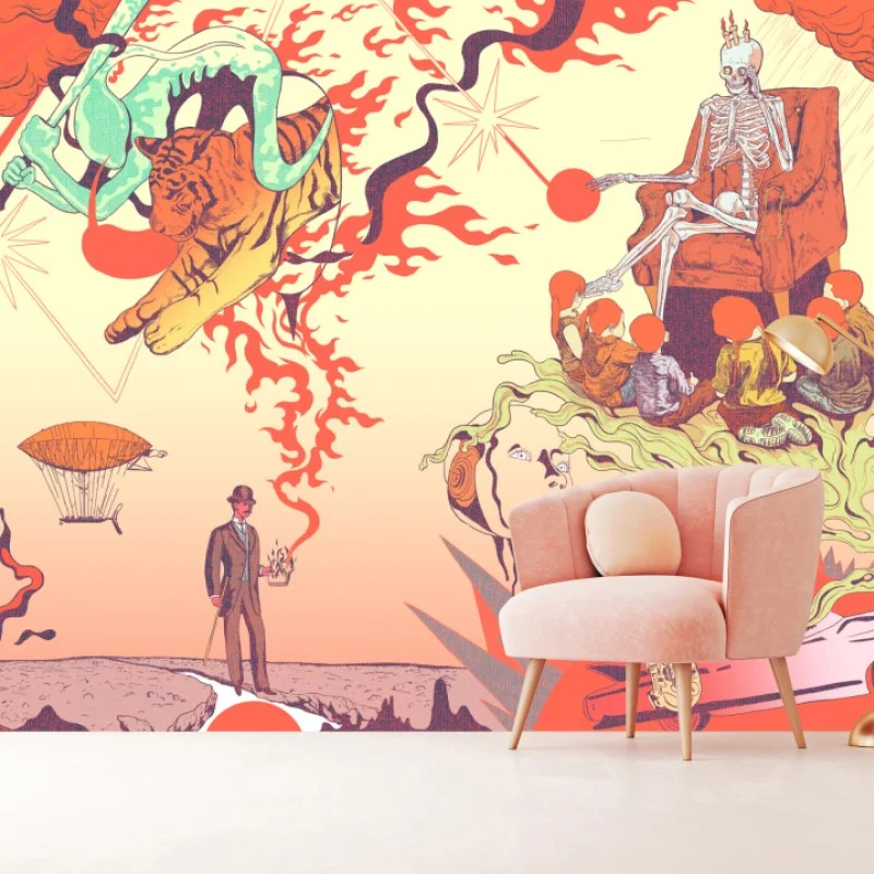 Wall mural psychedelic surrealist dreamscape