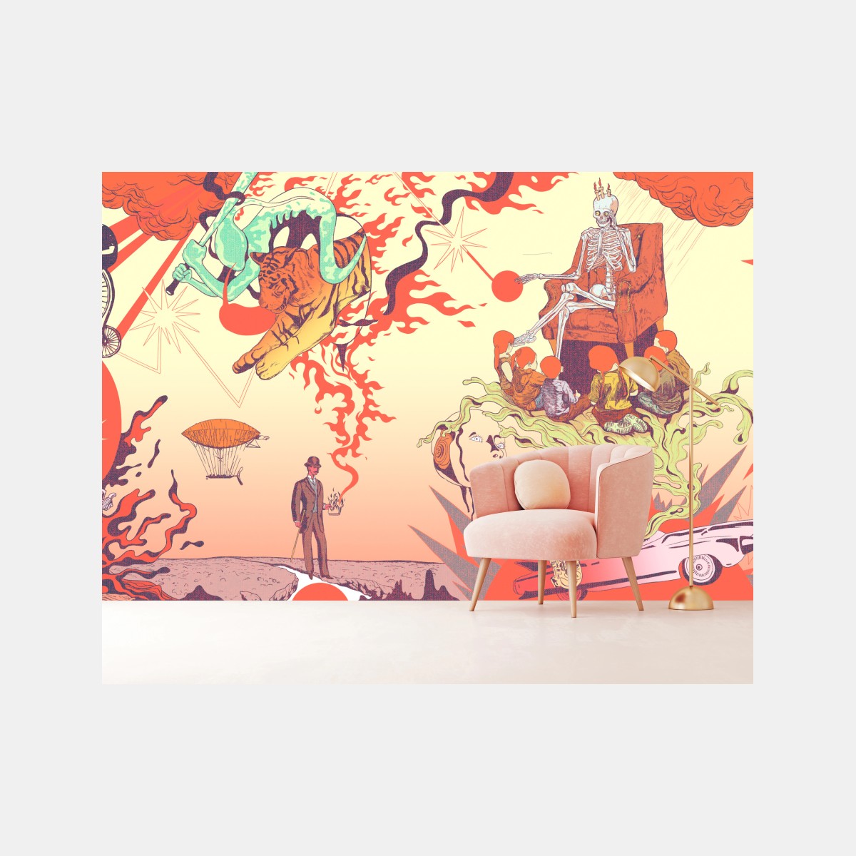Wall mural psychedelic surrealist dreamscape • Wallissimo®