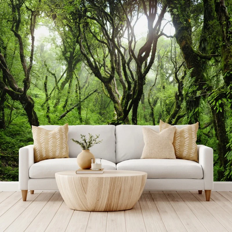 Wall mural mystic green forest canopy