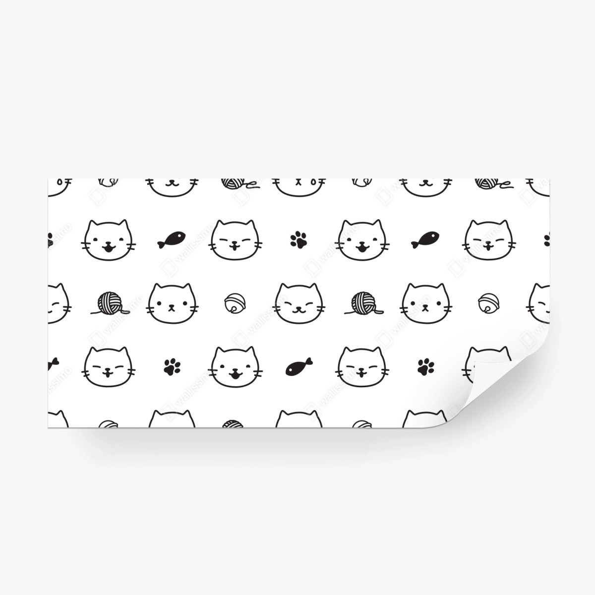 Wall mural playful kitten pattern ⁕ Wallissimo® Wall mural playful kitten pattern ⁕ Wallissimo®