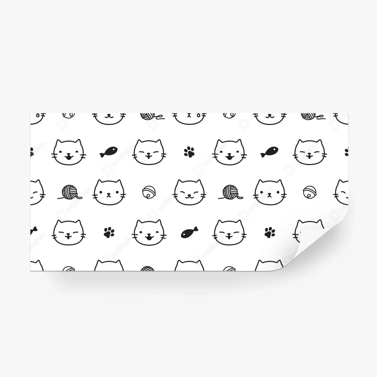 Wall mural playful kitten pattern • Wallissimo®