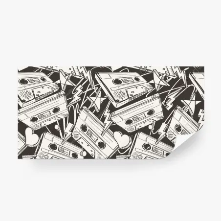 Wall mural vintage cassette tape pattern • Wallissimo®