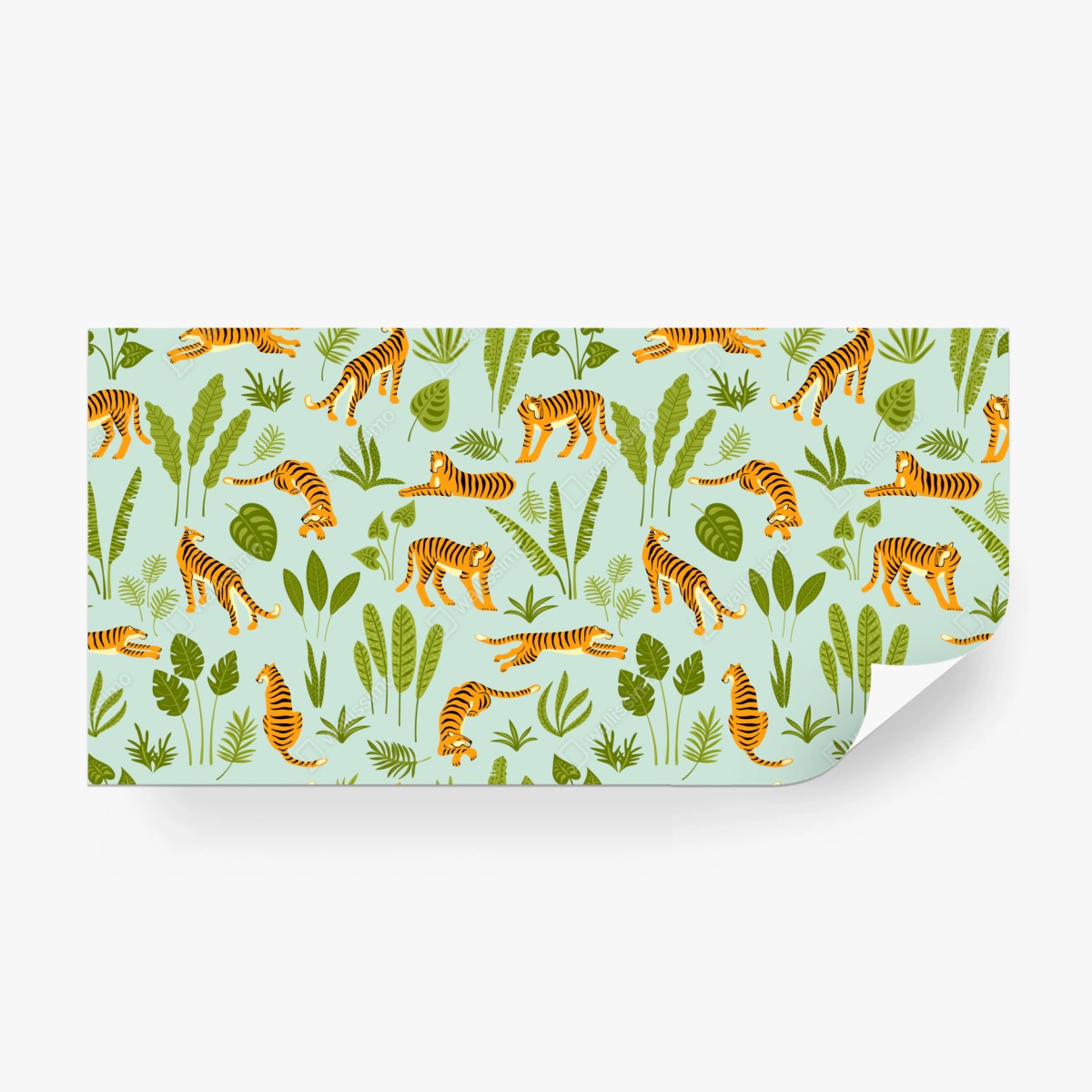 Wall mural playful tiger jungle pattern ⁕ Wallissimo®