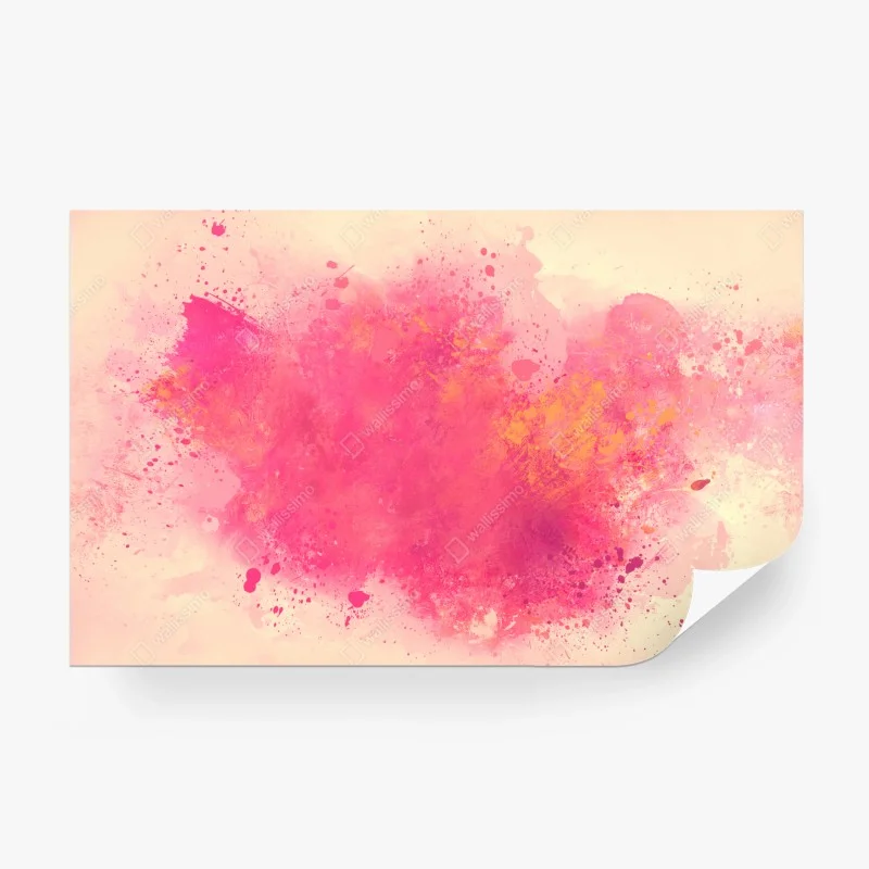Wall mural vibrant pink watercolor splash