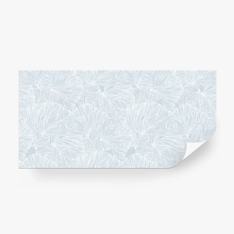 Wall mural soft blue botanical pattern
