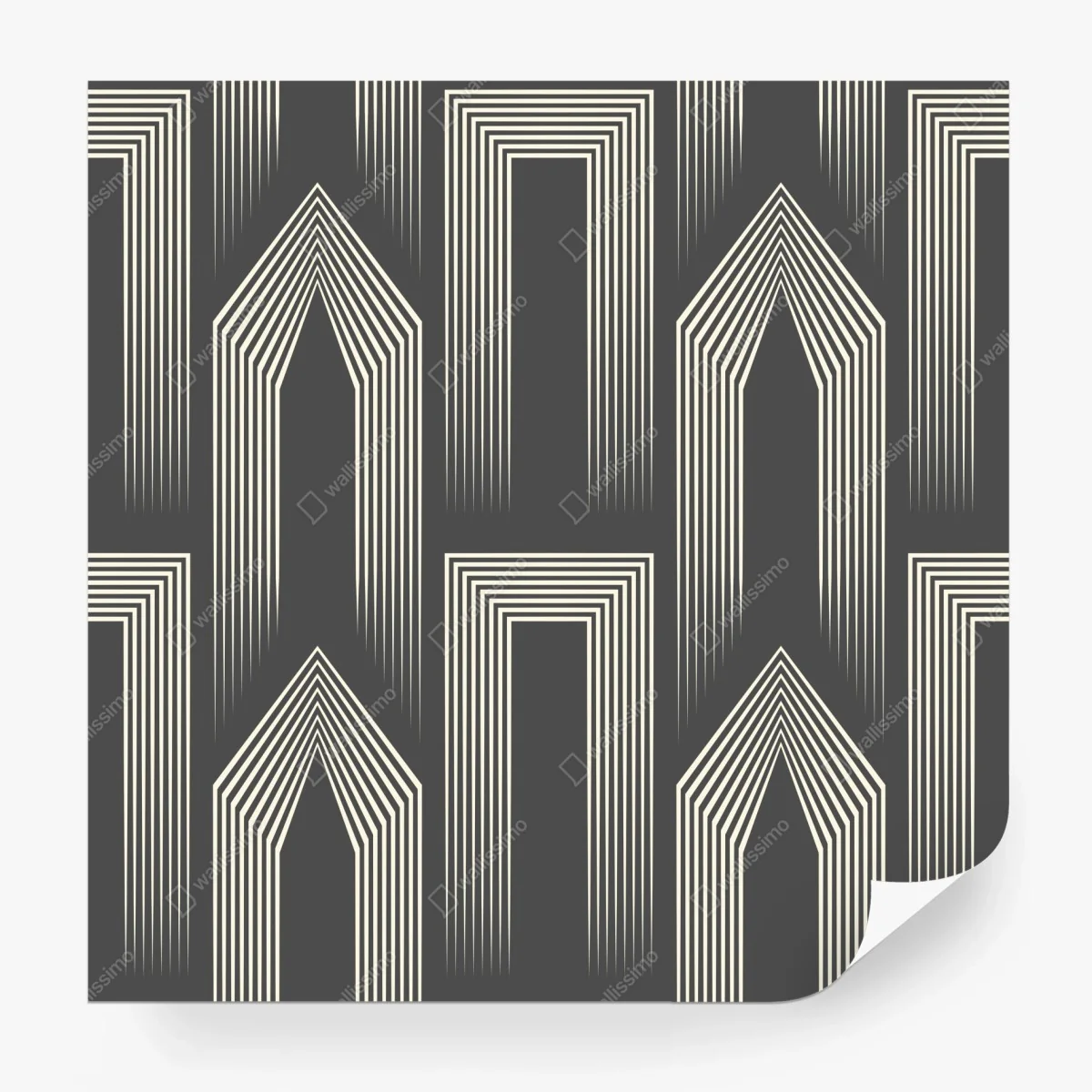 Wall mural art deco geometric pattern in gray and beige • Wallissimo® Wall mural art deco geometric pattern in gray and beige • Wallissimo®