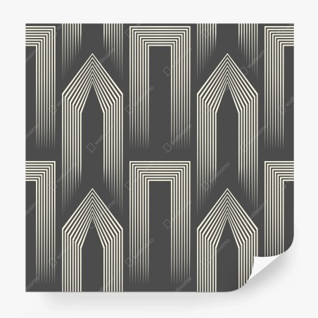 Wall mural art deco geometric pattern in gray and beige • Wallissimo®