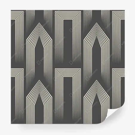 Wall mural art deco geometric pattern in gray and beige • Wallissimo®
