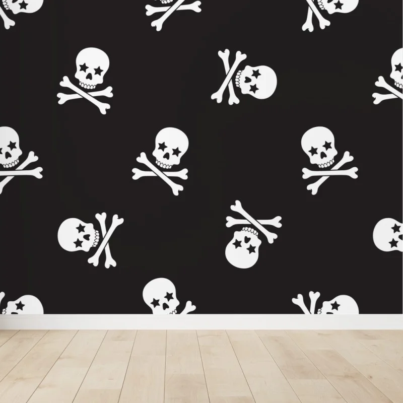 Wall mural skull and crossbones seamless pattern