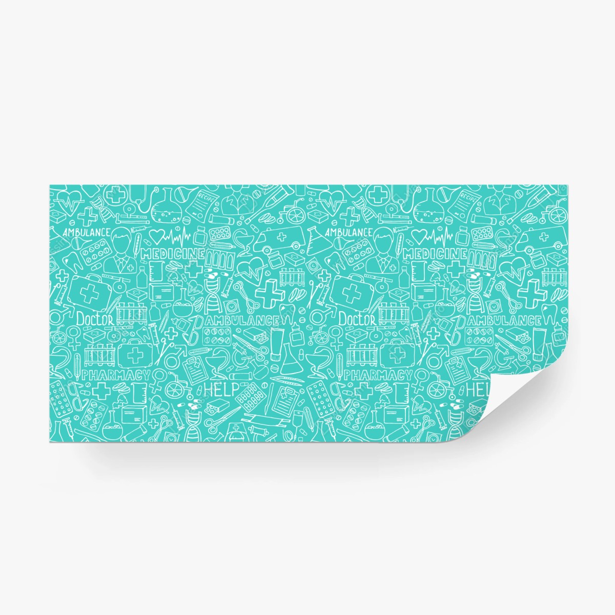 Wall mural turquoise medical icons seamless pattern • Wallissimo®