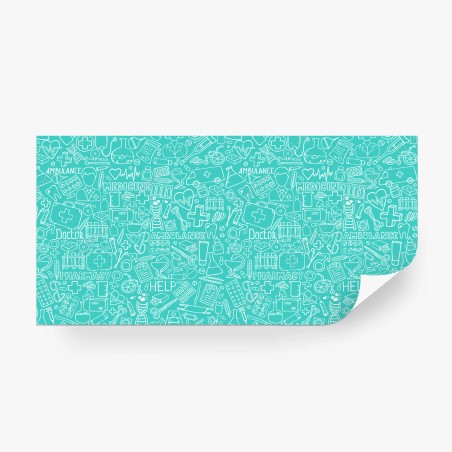 Wall mural turquoise medical icons seamless pattern • Wallissimo®