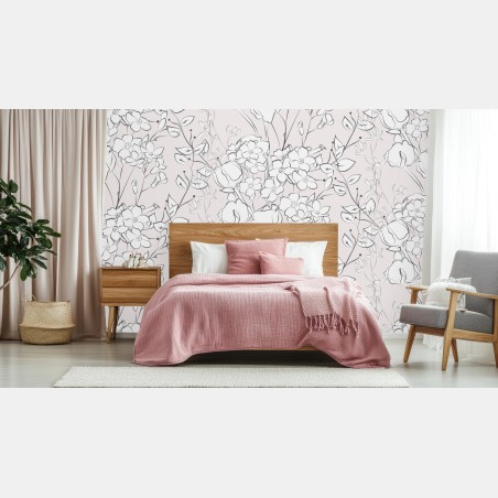 Wall mural delicate pastel floral design • Wallissimo®