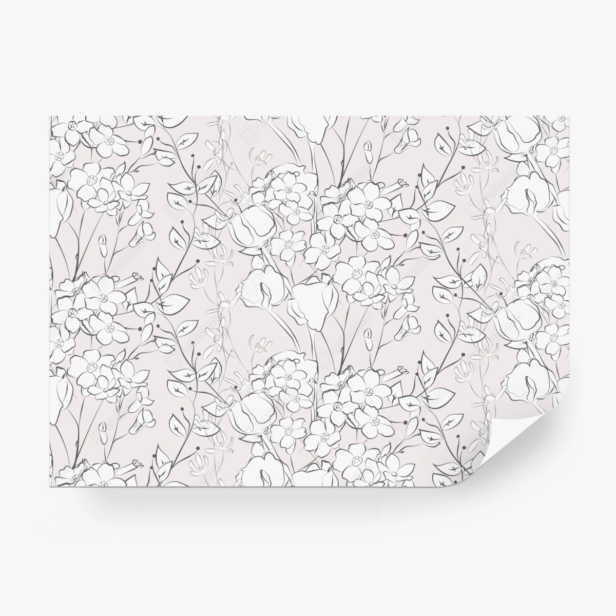 Wall mural delicate pastel floral design • Wallissimo®