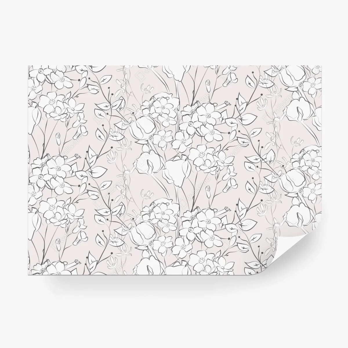Wall mural delicate pastel floral design ⁕ Wallissimo® Wall mural delicate pastel floral design ⁕ Wallissimo®