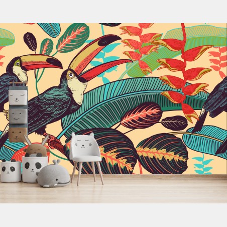 Wall mural tropical toucan paradise • Wallissimo®