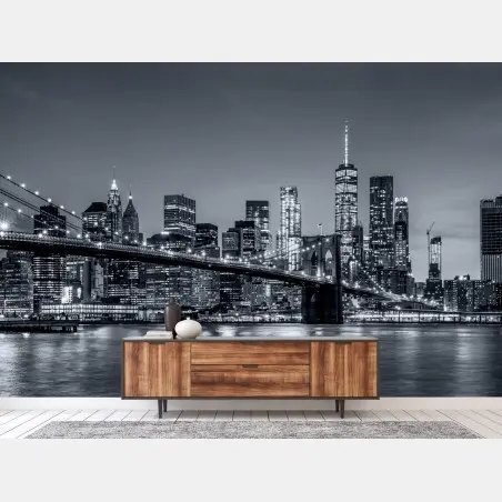 Wall mural New York skyline at night • Wallissimo®