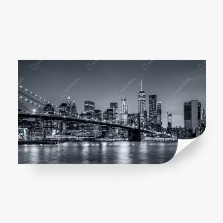 Wall mural New York skyline at night • Wallissimo®