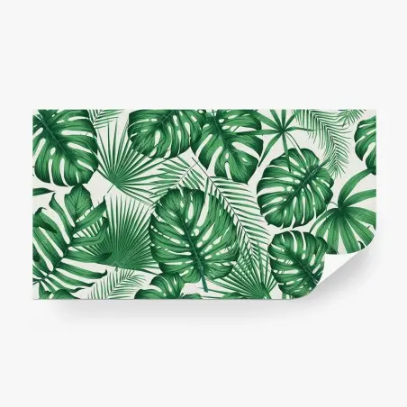 Wall mural tropical monstera and palm leaves pattern • Wallissimo®