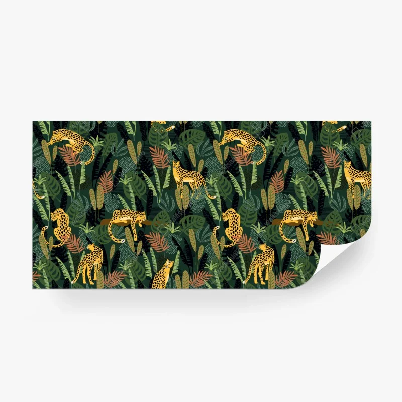 Wall mural tropical leopard jungle pattern