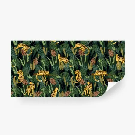 Wall mural tropical leopard jungle pattern • Wallissimo®