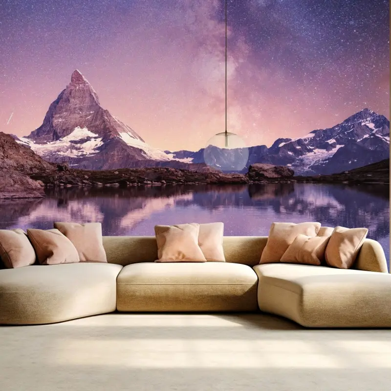 Wall mural Matterhorn reflection under the Milky Way