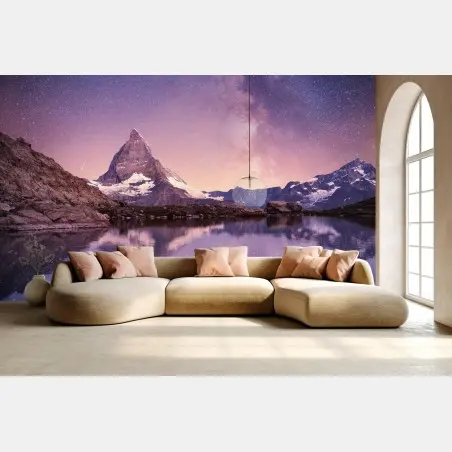 Wall mural Matterhorn reflection under the Milky Way • Wallissimo®