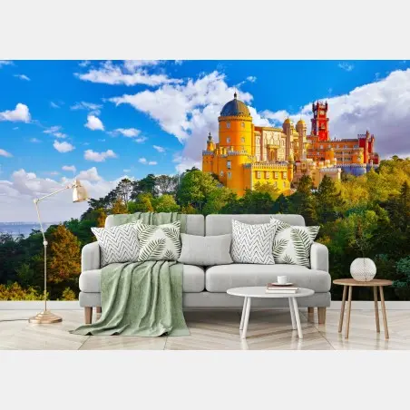 Wall mural colorful Pena Palace on a hill • Wallissimo®