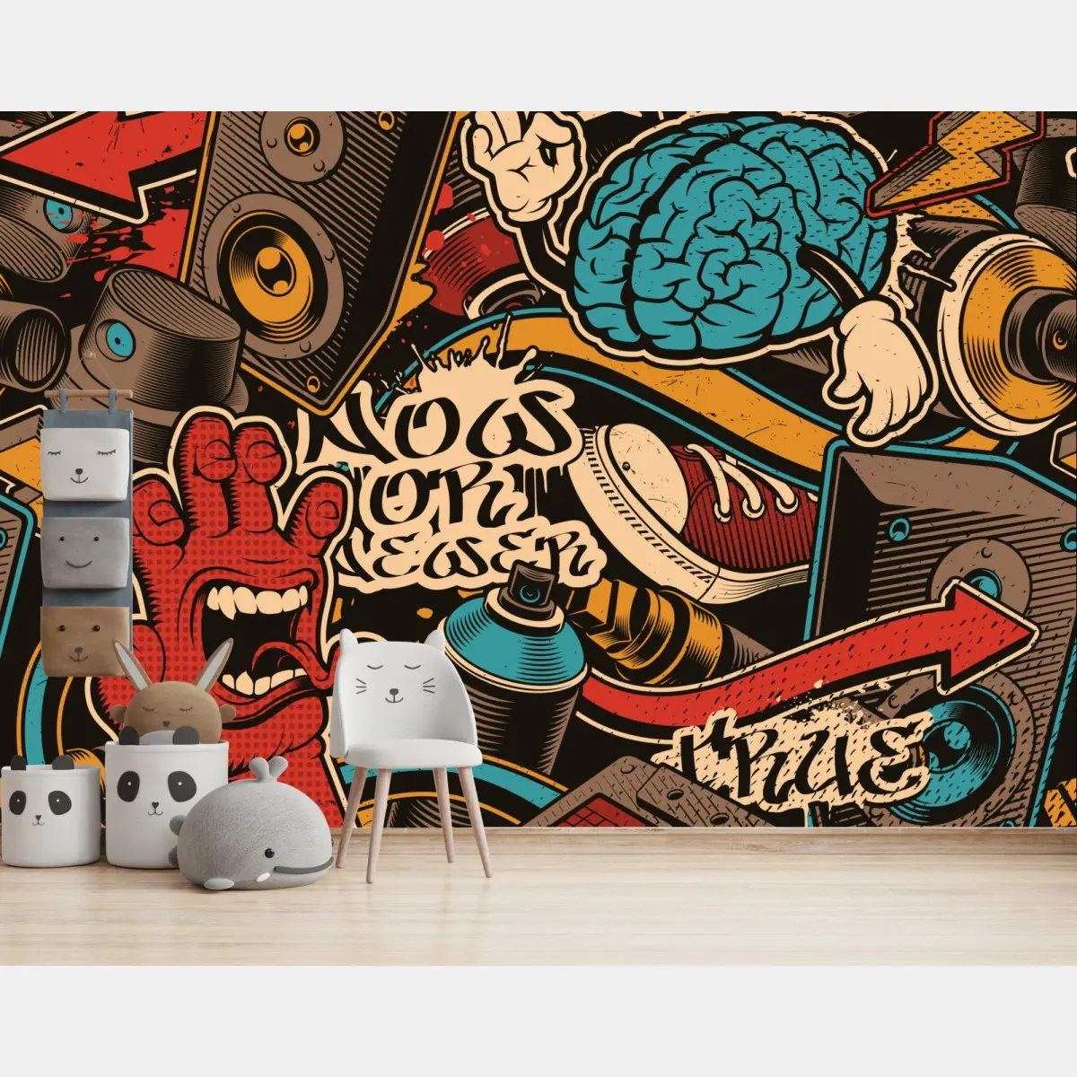 Wall mural urban graffiti pop art collage • Wallissimo®