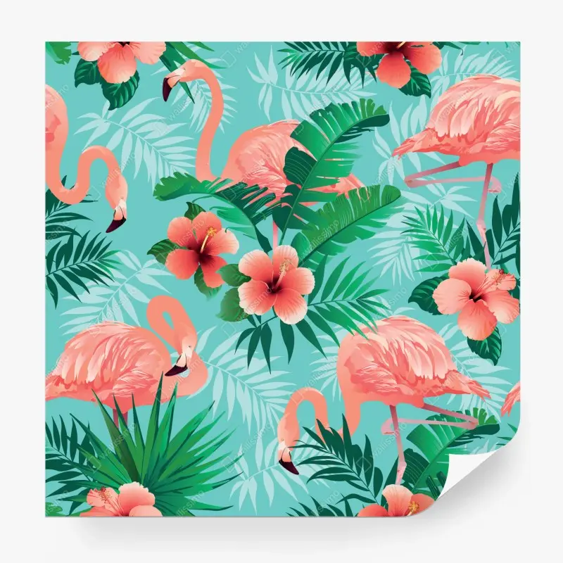 Wall mural tropical flamingo oasis