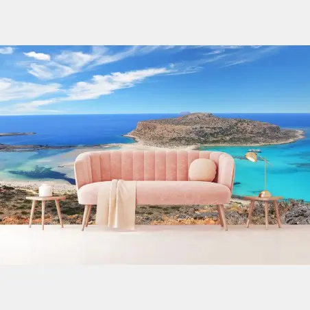 Wall mural Balos lagoon turquoise seascape, Crete • Wallissimo®