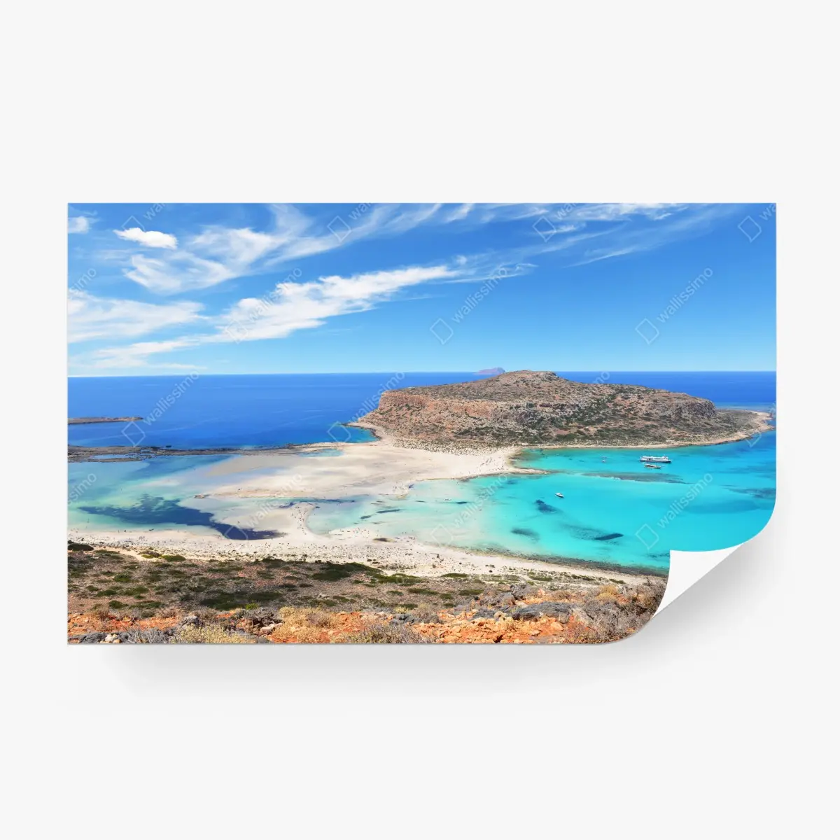 Wall mural Balos lagoon turquoise seascape, Crete • Wallissimo®