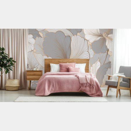 Wall mural delicate pastel floral pattern • Wallissimo®