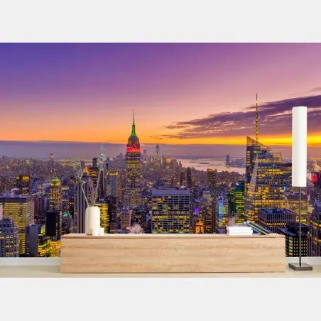 Wall mural vibrant New York skyline at sunset • Wallissimo®