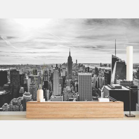 Wall mural New York skyline in grayscale • Wallissimo®