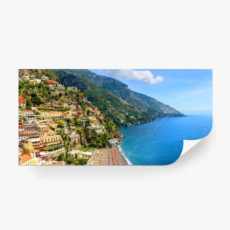 Wall mural colorful cliffside coastal panorama