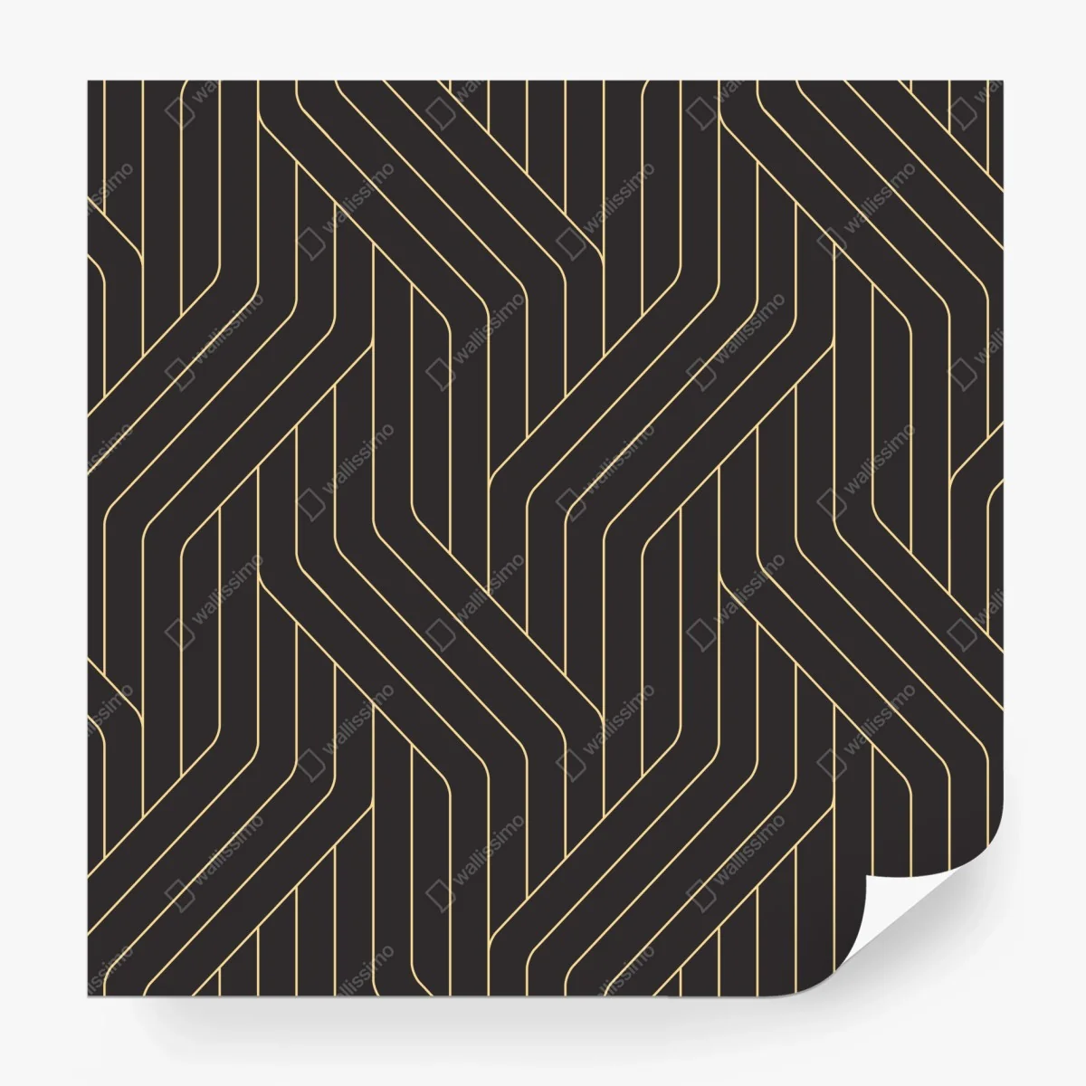 Wall mural geometric art deco pattern with gold lines • Wallissimo® Wall mural geometric art deco pattern with gold lines • Wallissimo®